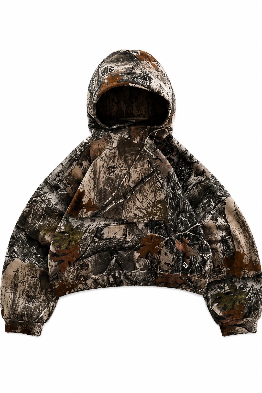 Camouflage hoodie on a white background